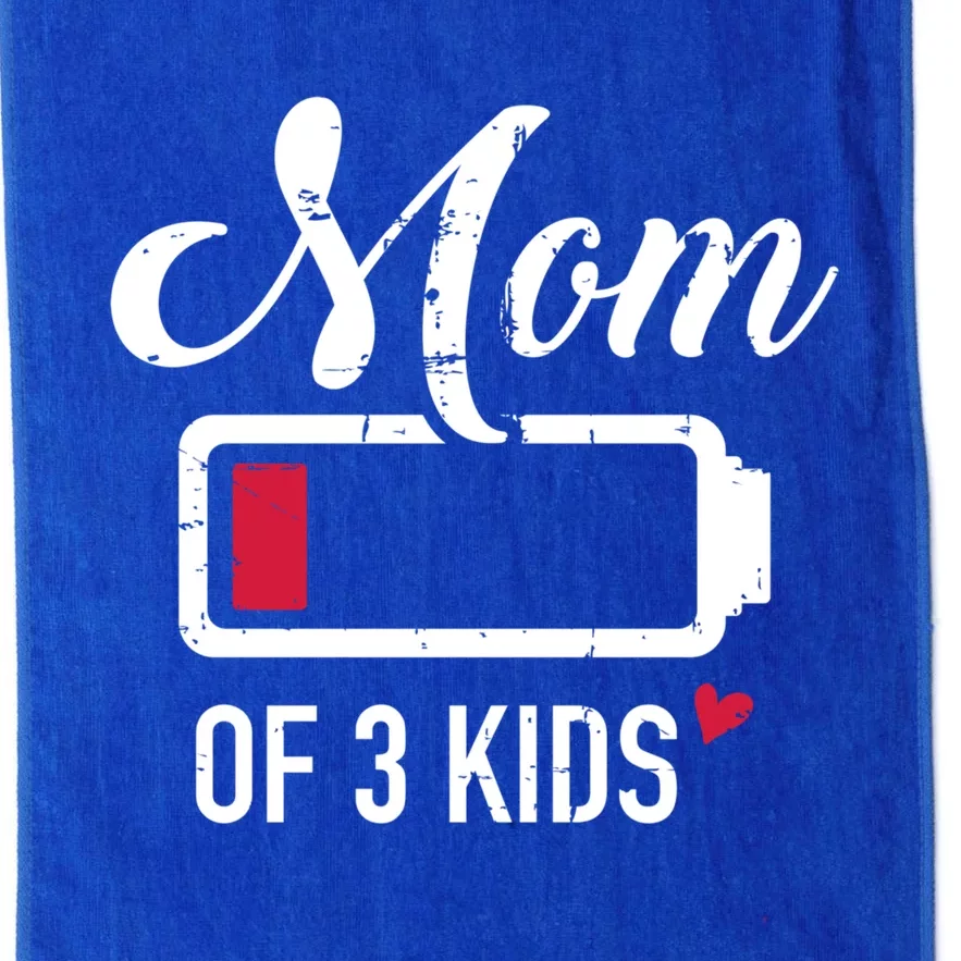 Mom Of 3 Low Battery Cool Gift Platinum Collection Golf Towel