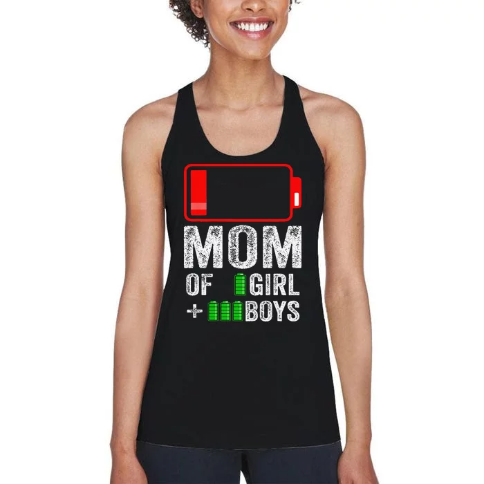 Mom of 3  1  Gift from kid Mothers Day Birthday Women's Racerback Tank