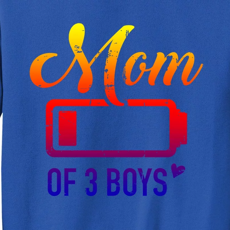 Mom Of 3 Low Battery Gift Tall Sweatshirt