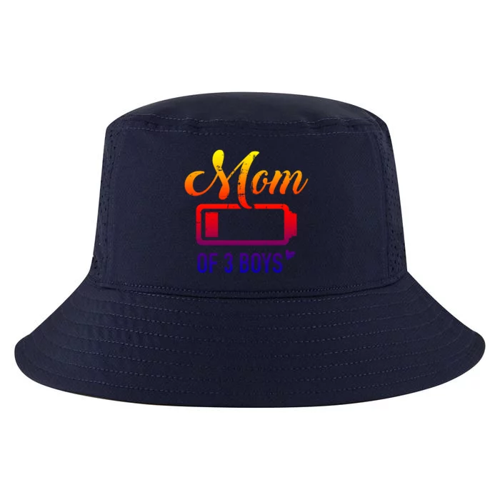 Mom Of 3 Low Battery Gift Cool Comfort Performance Bucket Hat