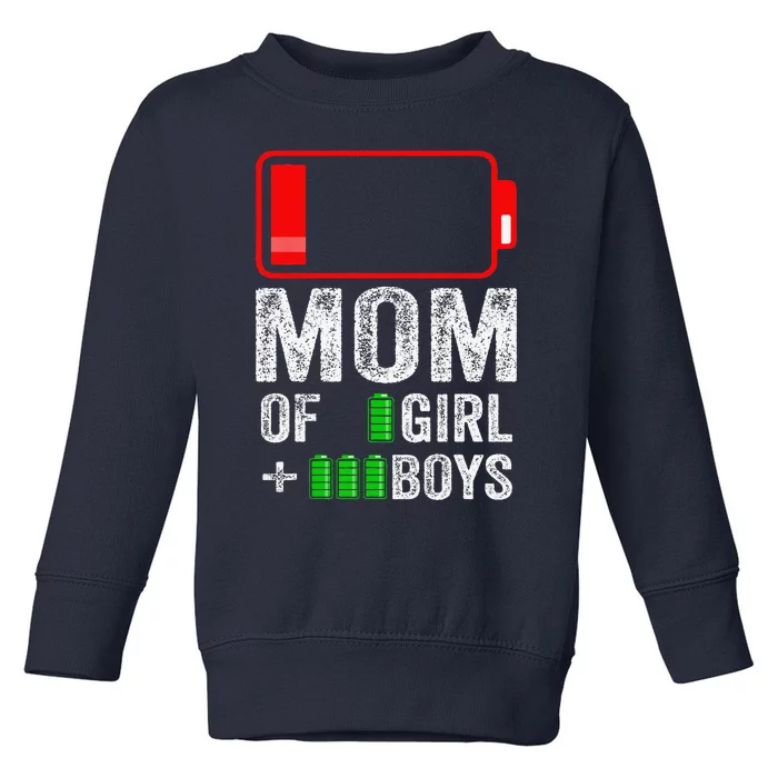 Mom Of 3 1 Gift From Mothers Day Birthday Women Toddler Sweatshirt