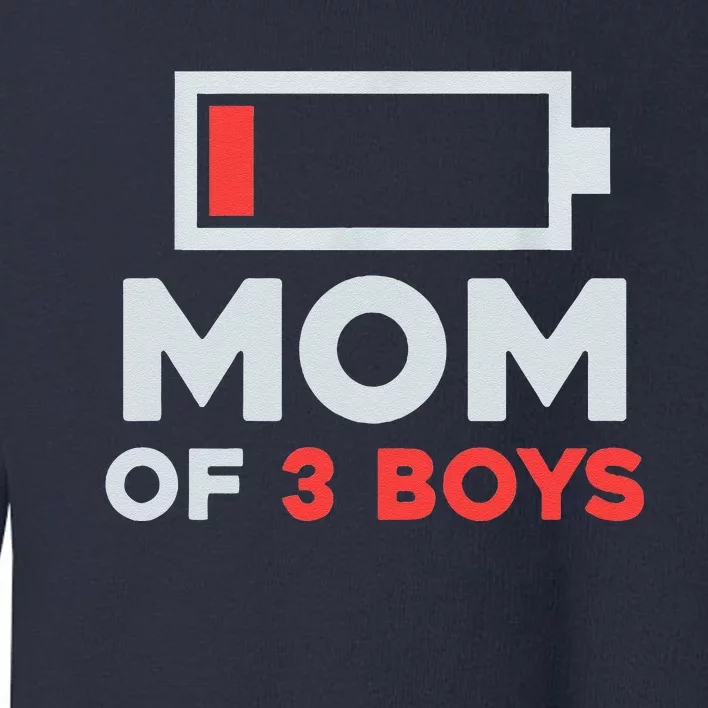 Mom Of 3 Cute Gift From Son Mothers Day Birthday Women Toddler Sweatshirt