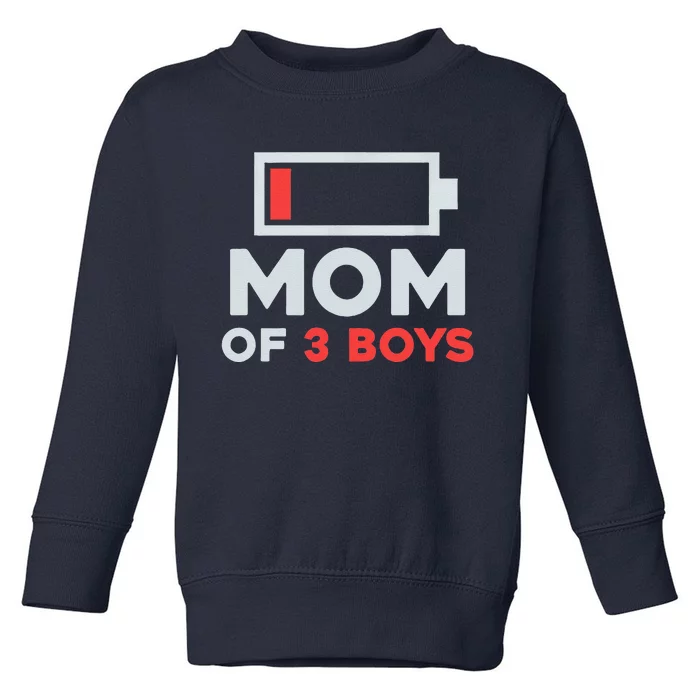 Mom Of 3 Cute Gift From Son Mothers Day Birthday Women Toddler Sweatshirt