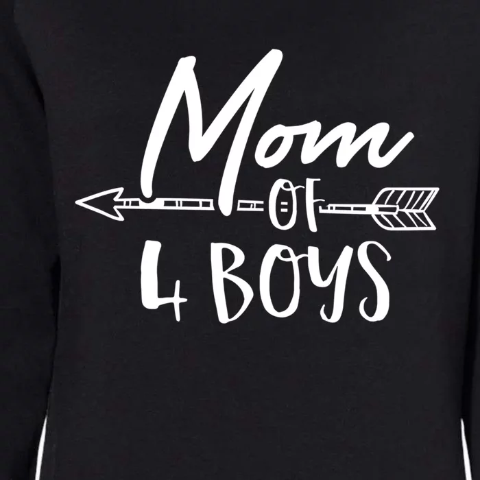 Mom Of 4 Funny Gift Cute Mothers Day Gift For Mom Womens California Wash Sweatshirt