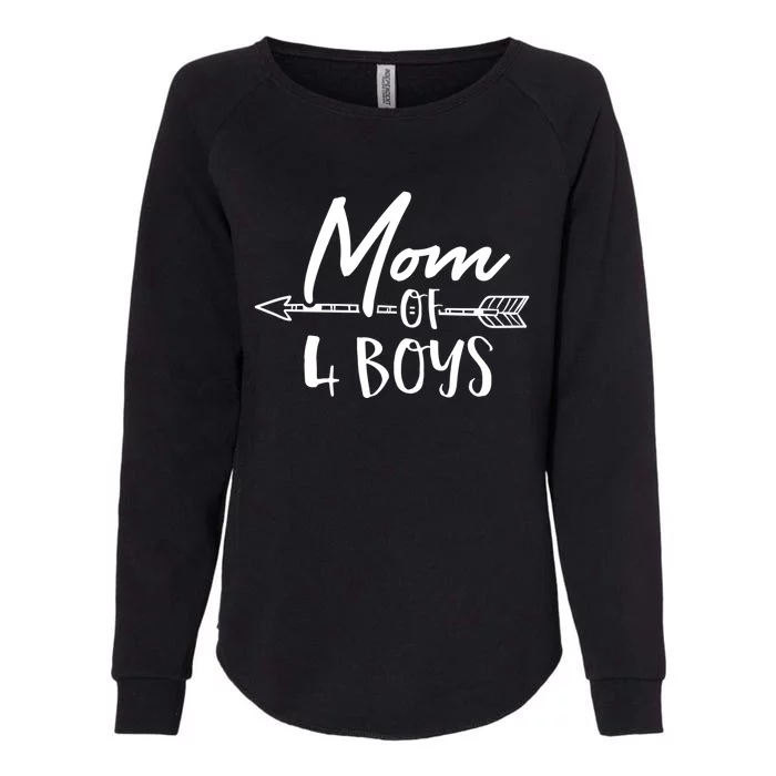 Mom Of 4 Funny Gift Cute Mothers Day Gift For Mom Womens California Wash Sweatshirt