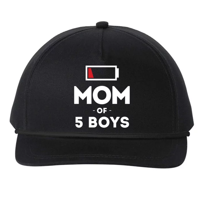 Mom Of 5 Clothing Gift For Mother Wife Mom Funny Gift Snapback Five-Panel Rope Hat