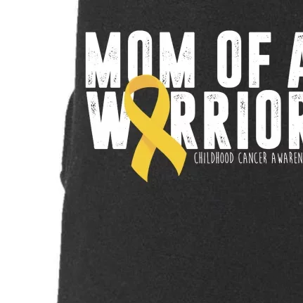 Mom Of A Warrior Childhood Cancer Awareness Doggie 3-End Fleece Hoodie