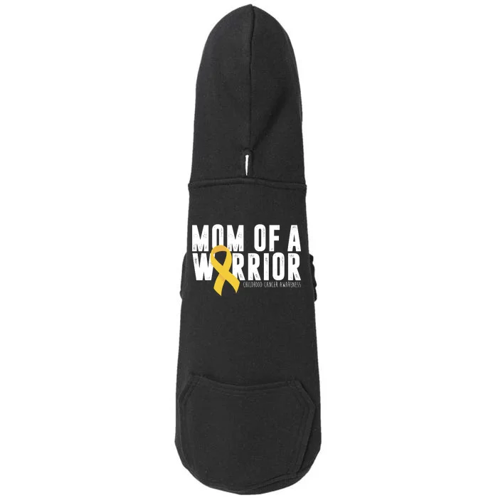 Mom Of A Warrior Childhood Cancer Awareness Doggie 3-End Fleece Hoodie