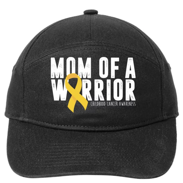 Mom Of A Warrior Childhood Cancer Awareness 7-Panel Snapback Hat