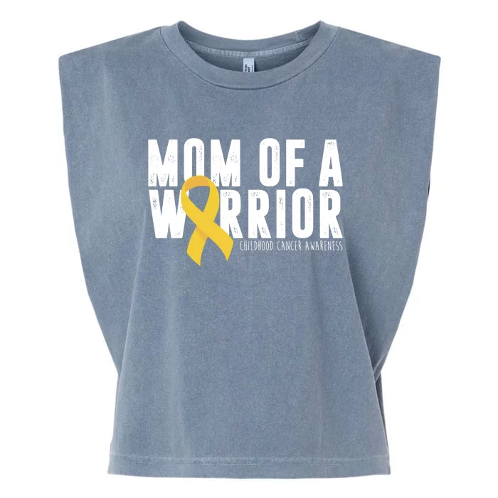 Mom Of A Warrior Childhood Cancer Awareness Garment-Dyed Women's Muscle Tee