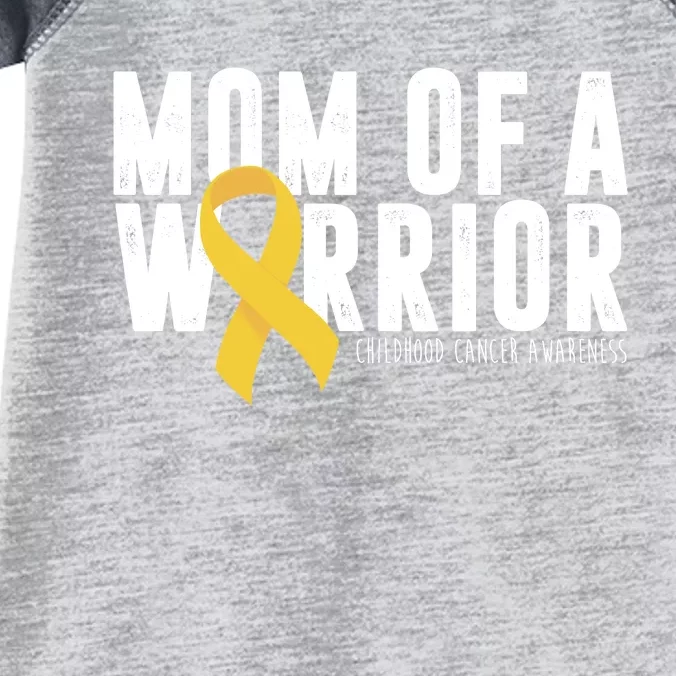 Mom Of A Warrior Childhood Cancer Awareness Infant Baby Jersey Bodysuit