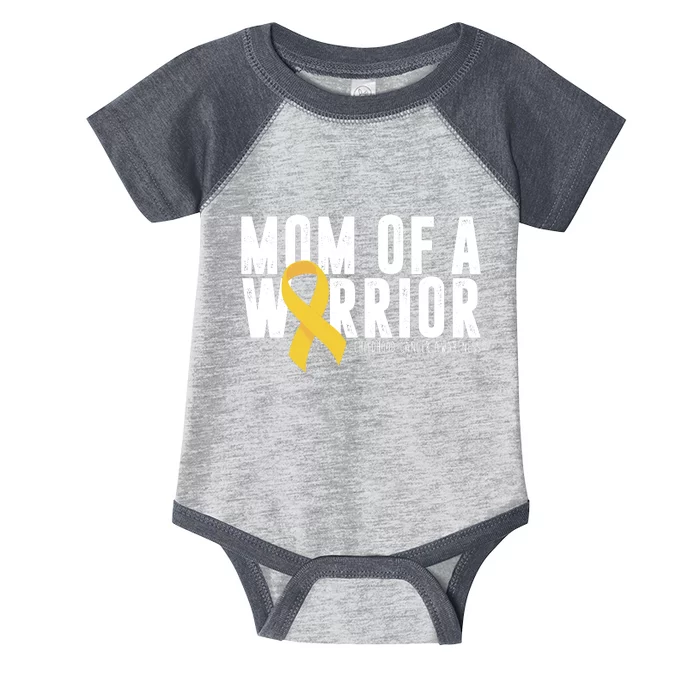 Mom Of A Warrior Childhood Cancer Awareness Infant Baby Jersey Bodysuit