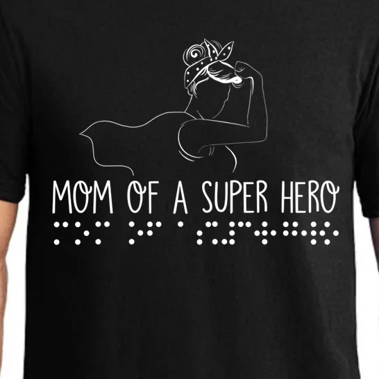 Mom Of A Superhero Braille Braille Mom Visually Impaired Tee Gift Pajama Set