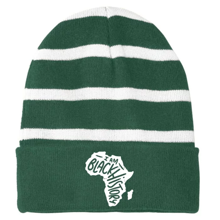 Map Of Africa Black History Cool Graphic Striped Beanie with Solid Band