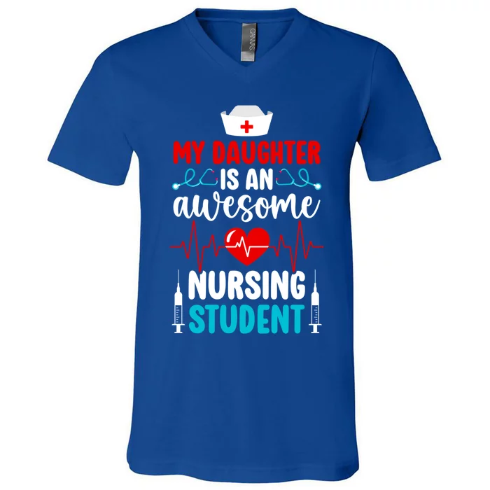 Mom Of A Nursing Student Mother Future Nurse Mom Gift V-Neck T-Shirt