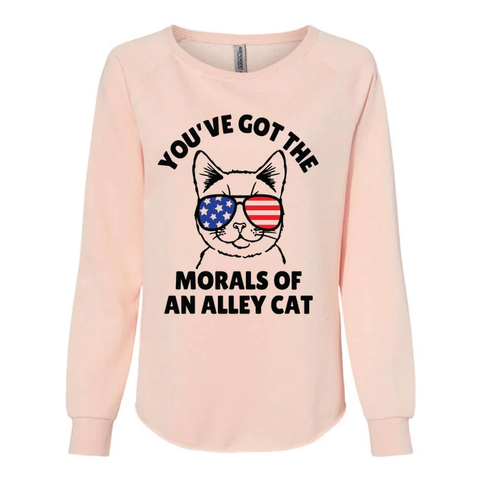 Morals Of An Alley Cat Funny Election Debate Womens California Wash Sweatshirt