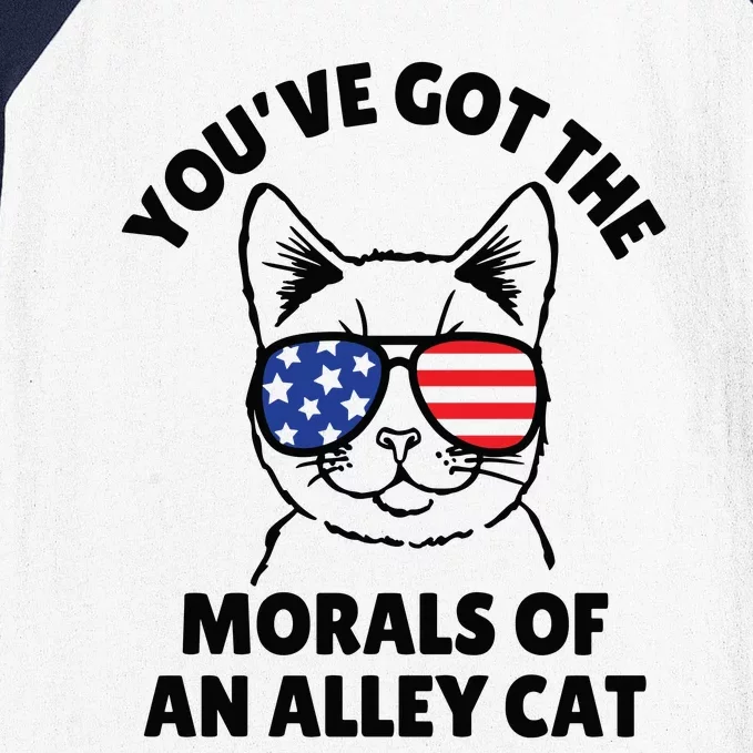 Morals Of An Alley Cat Funny Election Debate Baseball Sleeve Shirt