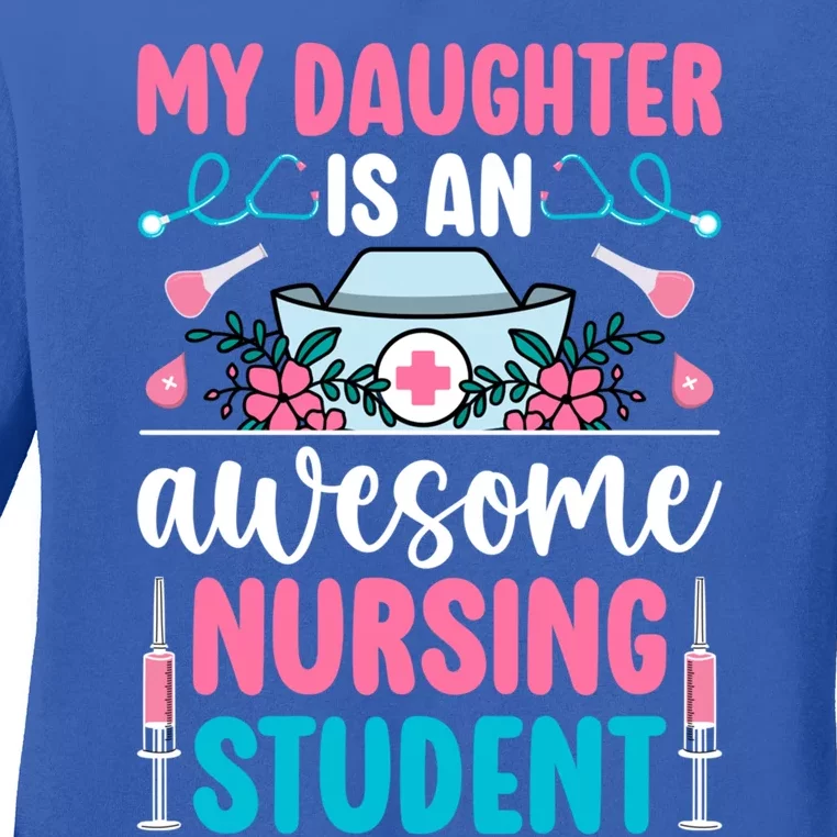 Mom Of A Nursing Student Mother Future Nurse Mom Gift Ladies Long Sleeve Shirt