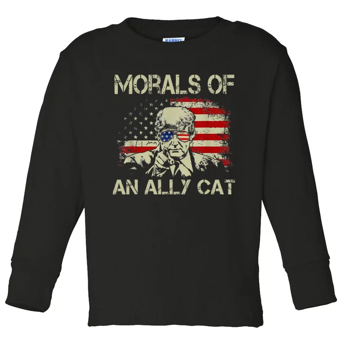 Morals Of An Ally Cat Trump Biden Debate Toddler Long Sleeve Shirt