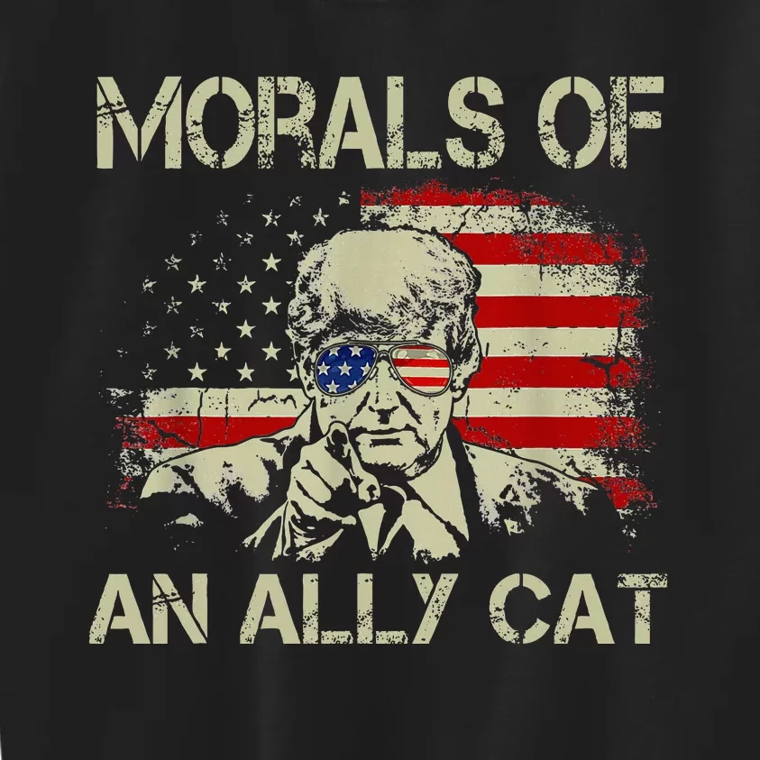 Morals Of An Ally Cat Trump Biden Debate Kids Sweatshirt