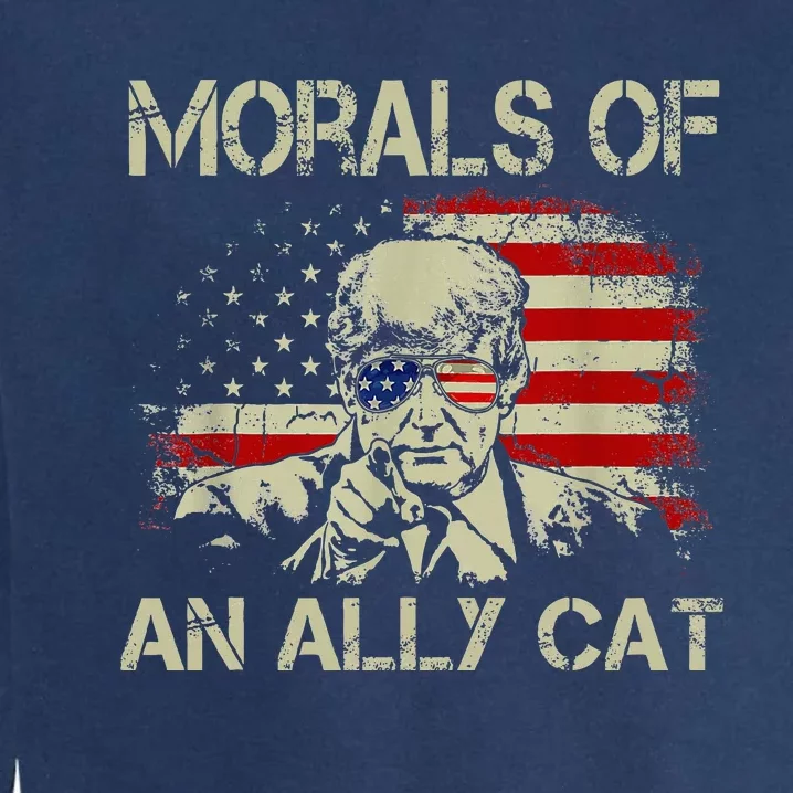 Morals Of An Ally Cat Trump Biden Debate Garment-Dyed Sweatshirt