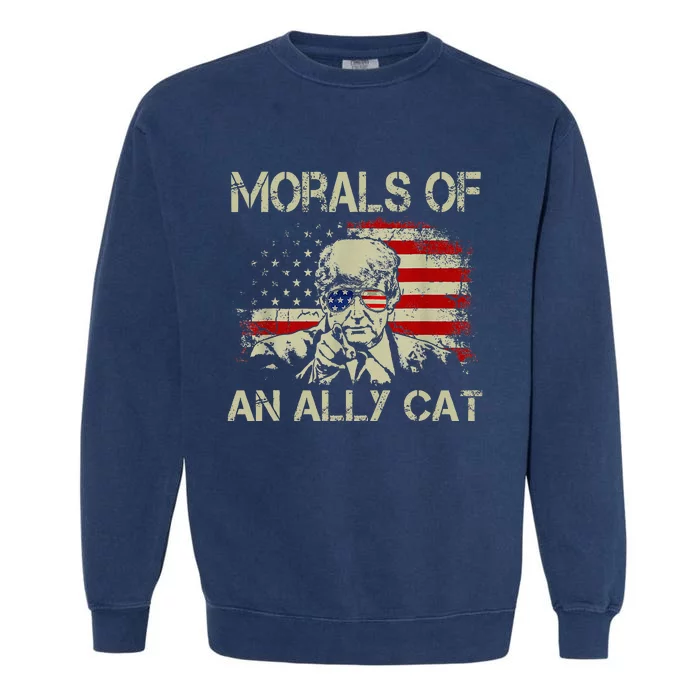 Morals Of An Ally Cat Trump Biden Debate Garment-Dyed Sweatshirt