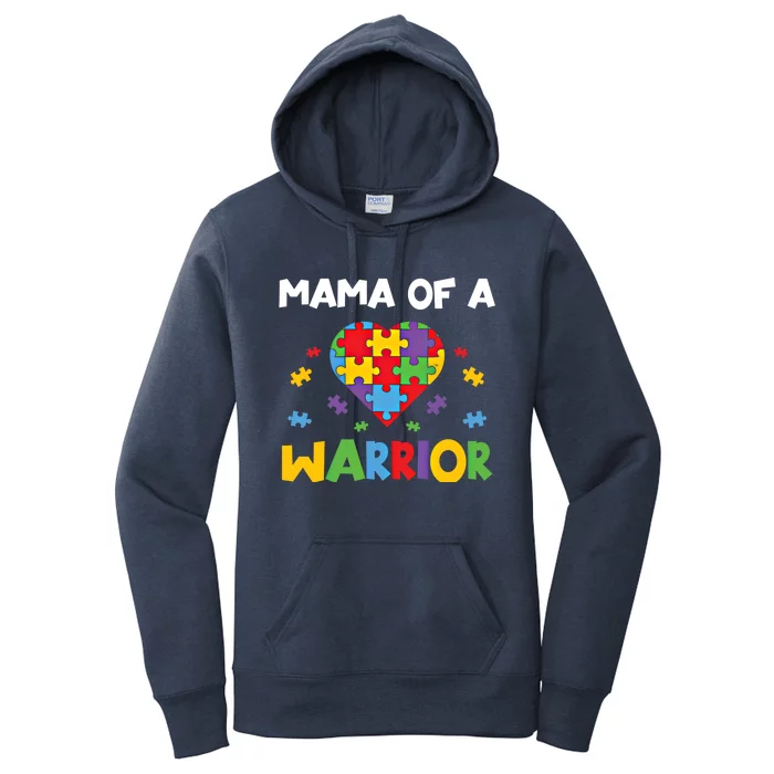 Mama Of A Warrior Family Mom World Autism Awareness Day Cute Gift Women's Pullover Hoodie