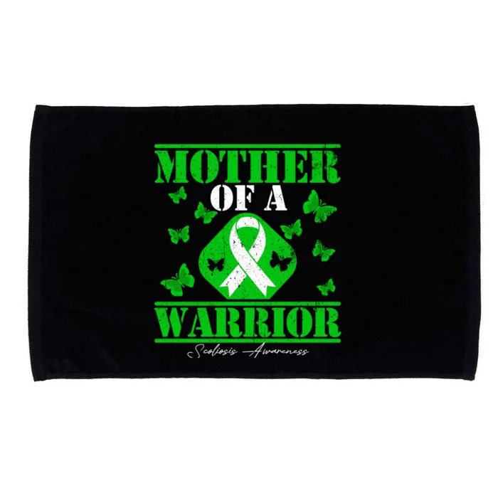 Mother Of A Scoliosis Warrior Vintage Scoliosis Awareness Gift Microfiber Hand Towel