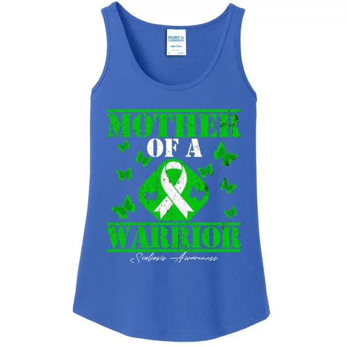 Mother Of A Scoliosis Warrior Vintage Scoliosis Awareness Gift Ladies Essential Tank