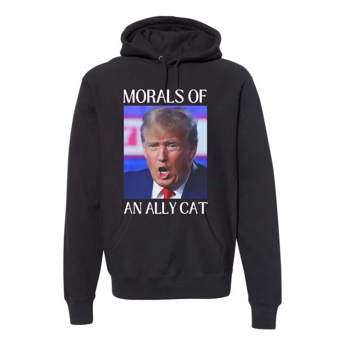 Morals Of An Ally Cat Trump Biden Debate Premium Hoodie