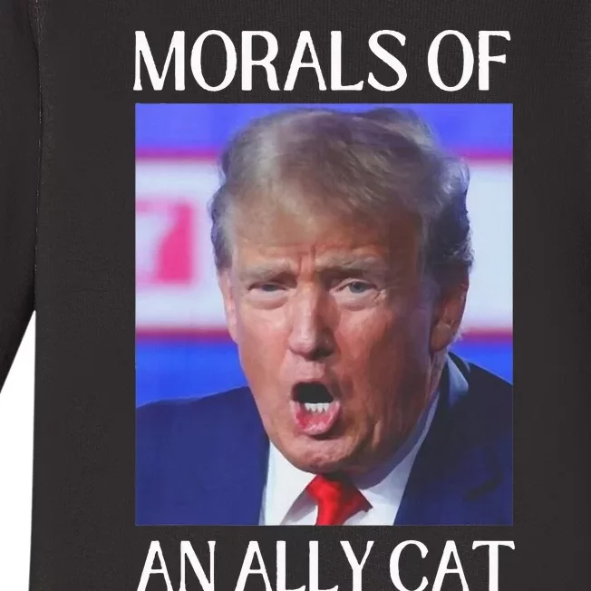 Morals Of An Ally Cat Trump Biden Debate Baby Long Sleeve Bodysuit