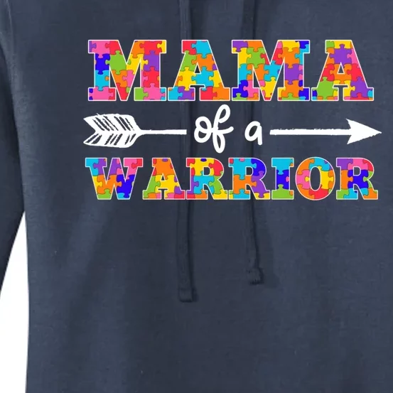 Mama Of A Warrior Autism Awareness Autistic Autism Moms Gift Women's Pullover Hoodie