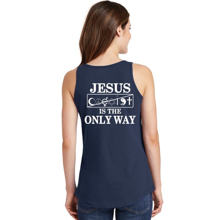 Mall Of America Jesus Saves Jesus Is The Only Way Front & Back Front & Back Ladies Essential Tank