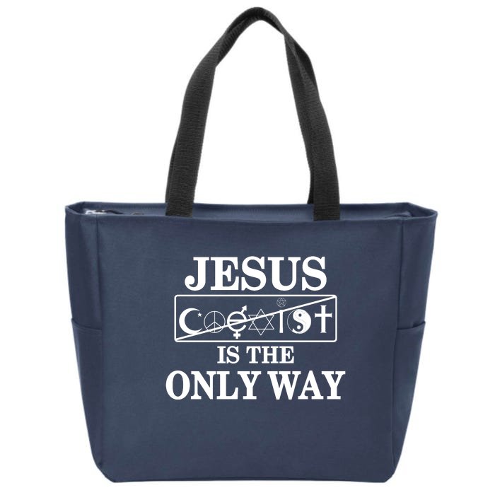 Mall Of America Jesus Saves Jesus Is The Only Way Front & Back Front & Back Zip Tote Bag