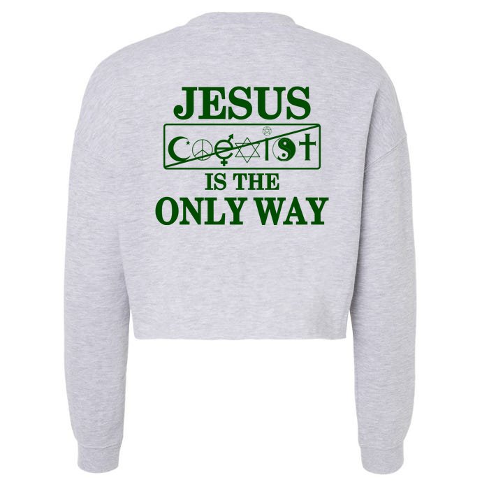 Mall Of America Jesus Saves Jesus Is The Only Way Front & Back Front & Back Cropped Pullover Crew