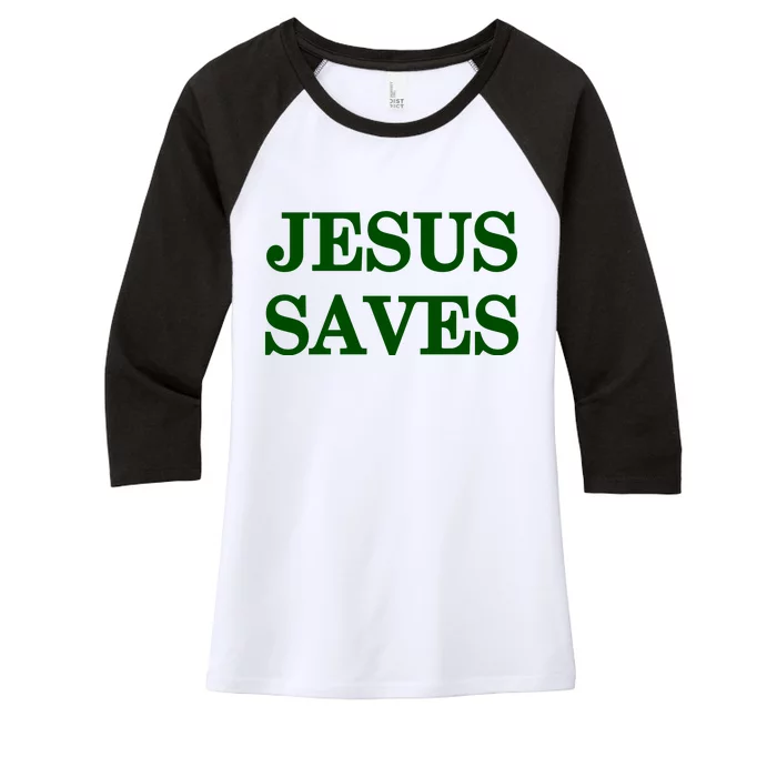 Mall Of America Jesus Saves Jesus Is The Only Way Front & Back Front & Back Women's Tri-Blend 3/4-Sleeve Raglan Shirt