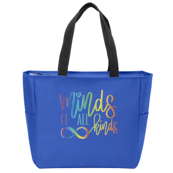 Minds Of All Kinds Neurodiversity Infinity Autism Awareness Gift Zip Tote Bag