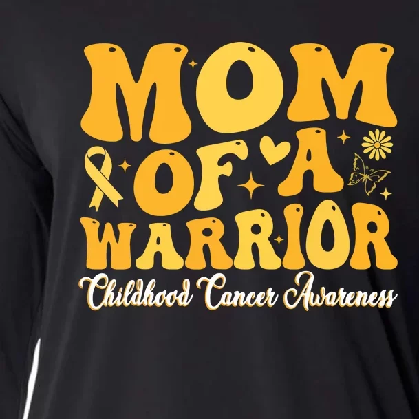 Mom Of A Warrior Childhood Cancer Awareness Women Cooling Performance Long Sleeve Crew