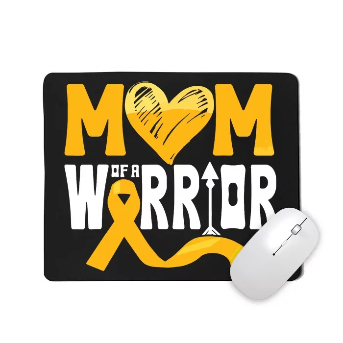 Mom Of A Warrior Childhood Cancer Awareness Gold Ribbon Mousepad