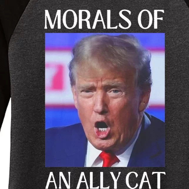 Morals Of An Ally Cat Trump Biden Debate Women's Tri-Blend 3/4-Sleeve Raglan Shirt