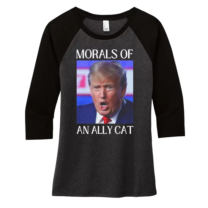 Morals Of An Ally Cat Trump Biden Debate Women's Tri-Blend 3/4-Sleeve Raglan Shirt