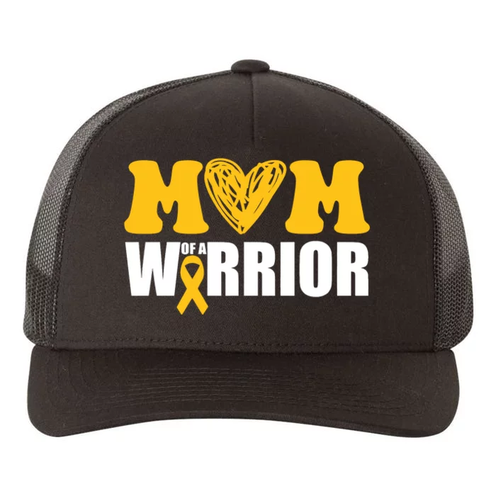 Mom Of A Warrior Childhood Cancer Awareness Yupoong Adult 5-Panel Trucker Hat