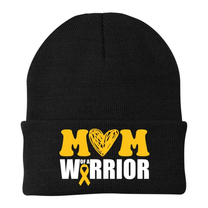 Mom Of A Warrior Childhood Cancer Awareness Knit Cap Winter Beanie