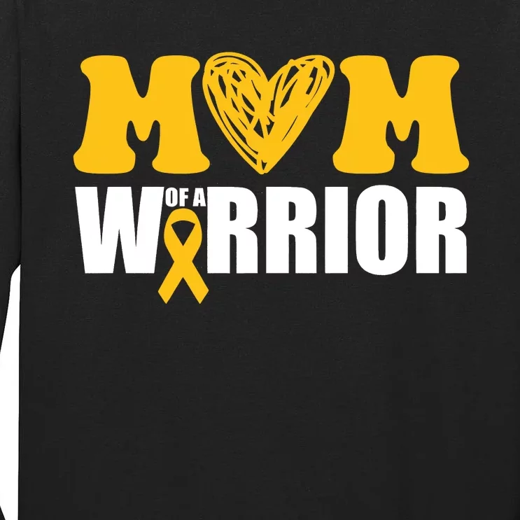 Mom Of A Warrior Childhood Cancer Awareness Tall Long Sleeve T-Shirt