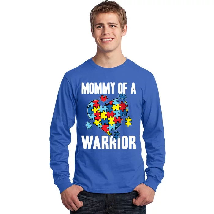 Mommy Of A Warrior Cute Autism Awareness Puzzle Great Gift Tall Long Sleeve T-Shirt