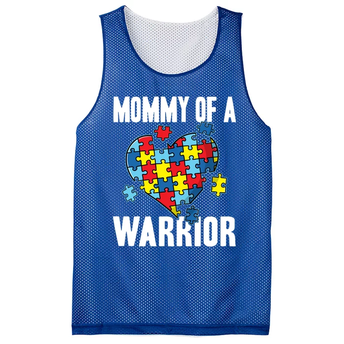 Mommy Of A Warrior Cute Autism Awareness Puzzle Great Gift Mesh Reversible Basketball Jersey Tank