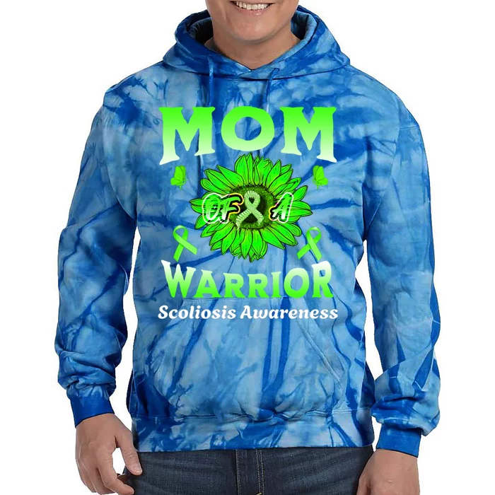 Mom Of A Warrior Scoliosis Awareness Cute Gift Tie Dye Hoodie