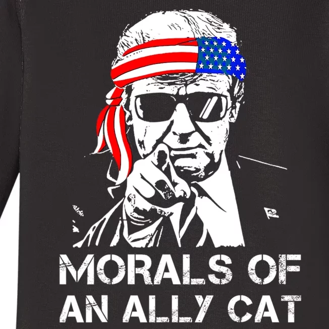 Morals Of An Ally Cat Trump Biden Debate Baby Long Sleeve Bodysuit