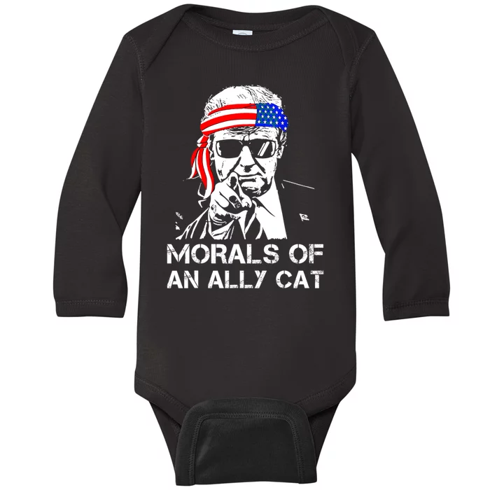 Morals Of An Ally Cat Trump Biden Debate Baby Long Sleeve Bodysuit