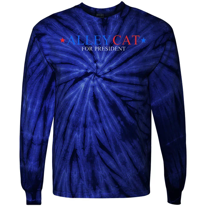 Morals Of An Alley Cat For President 2024 Tie-Dye Long Sleeve Shirt